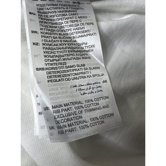 Adidas Womens White Crew Neck T Shirt 3XL Blue Marble Logo XXXL Short Sleeves - Picture 5 of 5